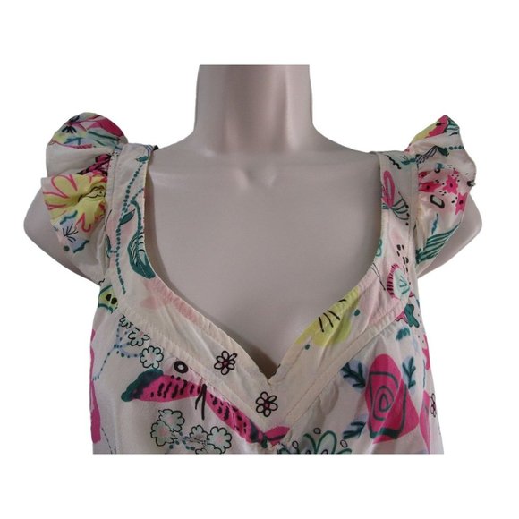Moschino Cheap And Chic Silk Floral Butterfly Garden Dress US Size 10 Imperfect - Picture 7 of 16